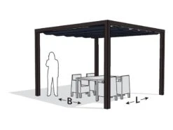 Nesling Aluminium Pergola Optiva Prosail 319 X 319 Antraciet