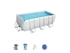 Bestway Zwembad Power Steel Set Rechthoek 412