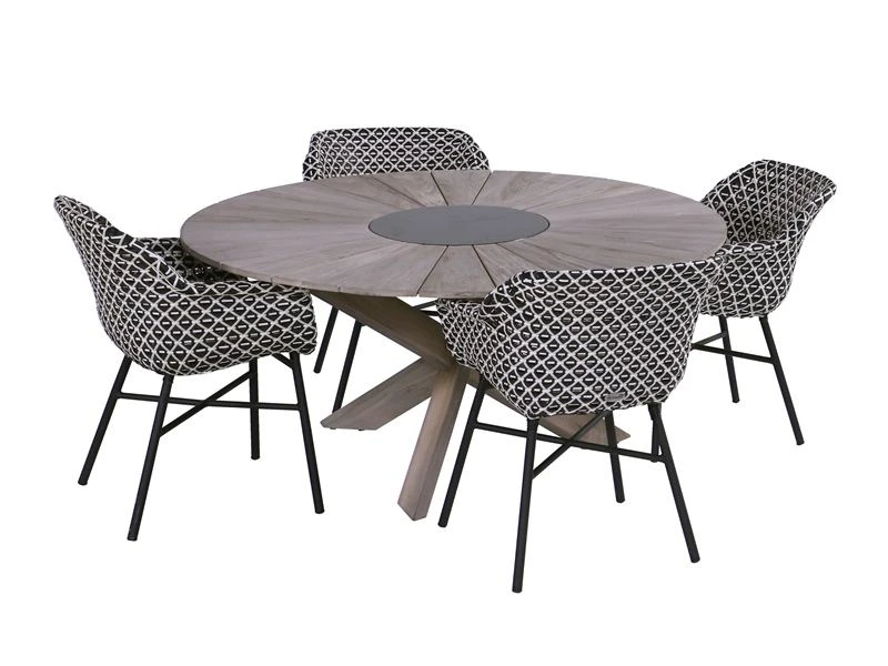 Hartman Tuinset Delphine Black-white Met Provence Tafel 150