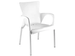 Lesli Tuin-stapelstoel Bella Kunststof Wit