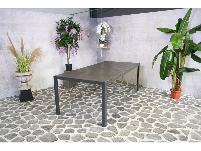 Sensline Jersey Tuintafel Polywood 220 Antraciet - Afbeelding 3