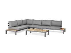Suns Breeze Vita Platform Loungeset Aluminium-teak 5-delig Rechts